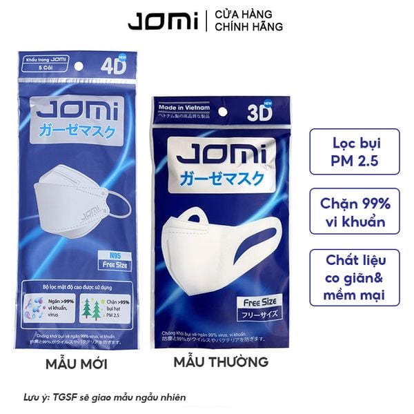 [Túi 5 Cái] Khẩu Trang Ngăn Khói Bụi & Vi Khuẩn 4D Jomi