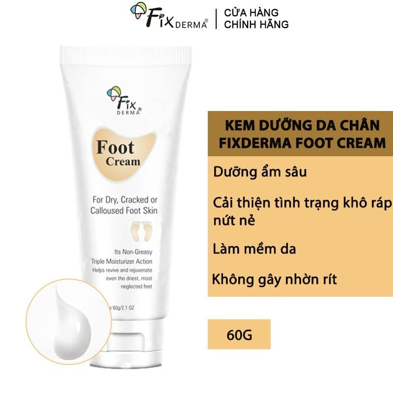 Kem Dưỡng Da Chân Dưỡng Ẩm Và Làm Mềm Gót Chân FIXDERMA Foot Cream 60g