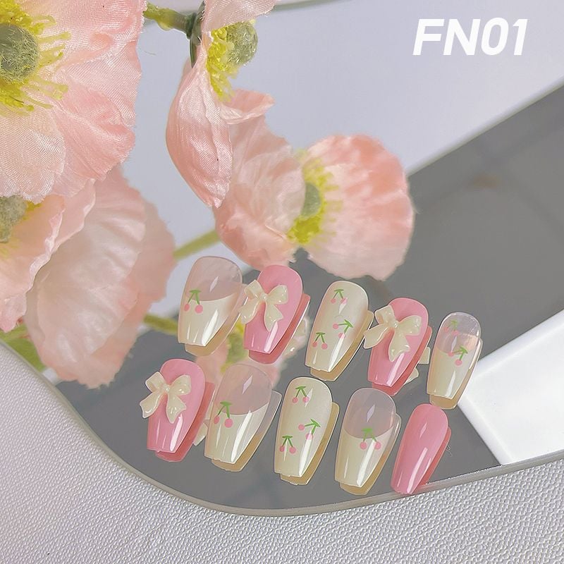 [NHẬP KHẨU] Hộp 24 Móng Tay Giả Siêu Bền Nhiều Họa Tiết Xinh Xắn UNK Nail Box (Kèm Keo, Dán Móng Tiện Dụng)