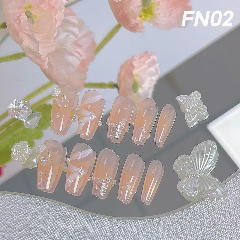 [NHẬP KHẨU] Hộp 24 Móng Tay Giả Siêu Bền Nhiều Họa Tiết Xinh Xắn UNK Nail Box (Kèm Keo, Dán Móng Tiện Dụng)