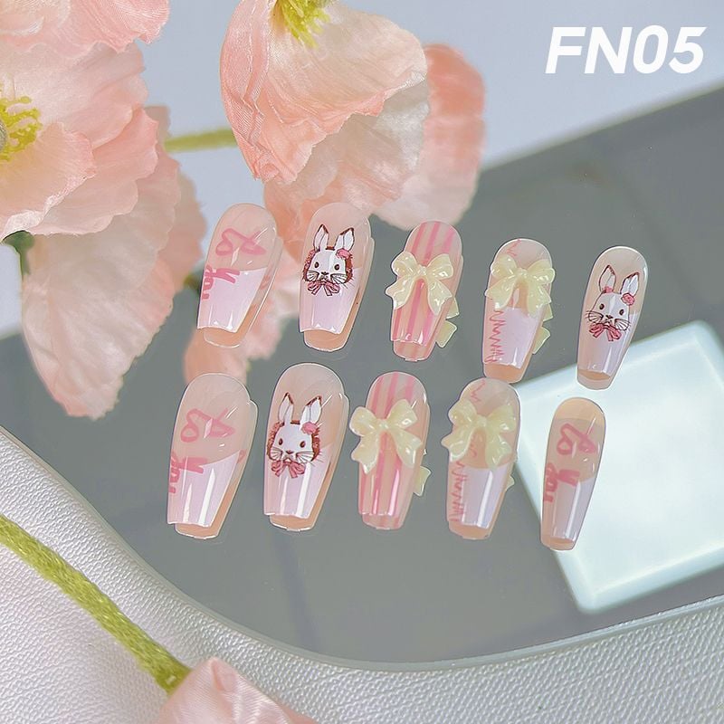 [NHẬP KHẨU] Hộp 24 Móng Tay Giả Siêu Bền Nhiều Họa Tiết Xinh Xắn TOOLA Nail Box (Kèm Keo, Dán Móng Tiện Dụng)