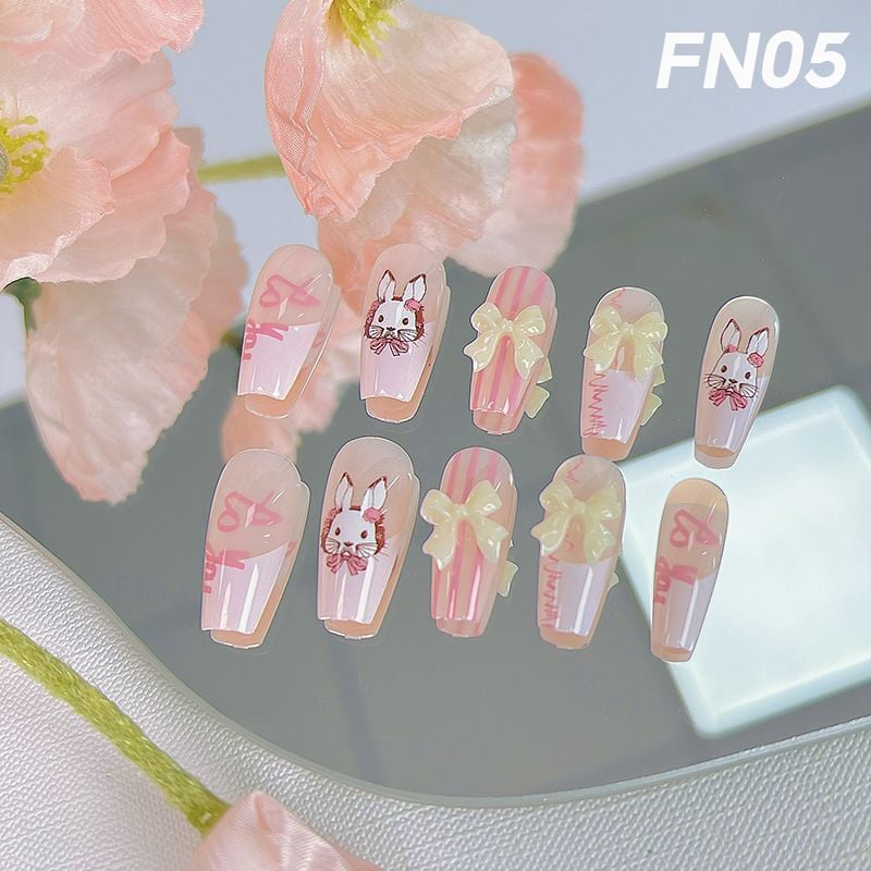 [NHẬP KHẨU] Hộp 24 Móng Tay Giả Siêu Bền Nhiều Họa Tiết Xinh Xắn UNK Nail Box (Kèm Keo, Dán Móng Tiện Dụng)