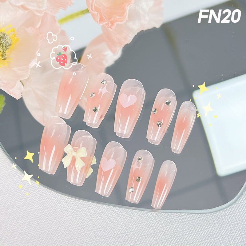 [NHẬP KHẨU] Hộp 24 Móng Tay Giả Siêu Bền Nhiều Họa Tiết Xinh Xắn UNK Nail Box (Kèm Keo, Dán Móng Tiện Dụng)