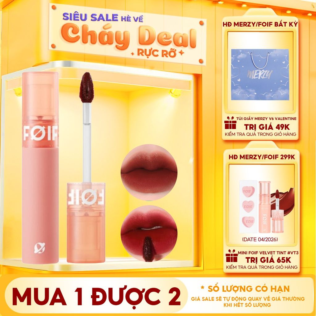 Son Kem Lì Hàn Quốc Thuần Chay, Mịn Mượt Lâu Trôi FOIF Daily Velvet Tint