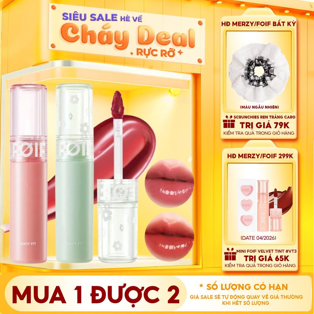 Son Tint Bóng Thuần Chay, Ẩm Mọng, Bền Màu FOIF Juicy Fit Tint