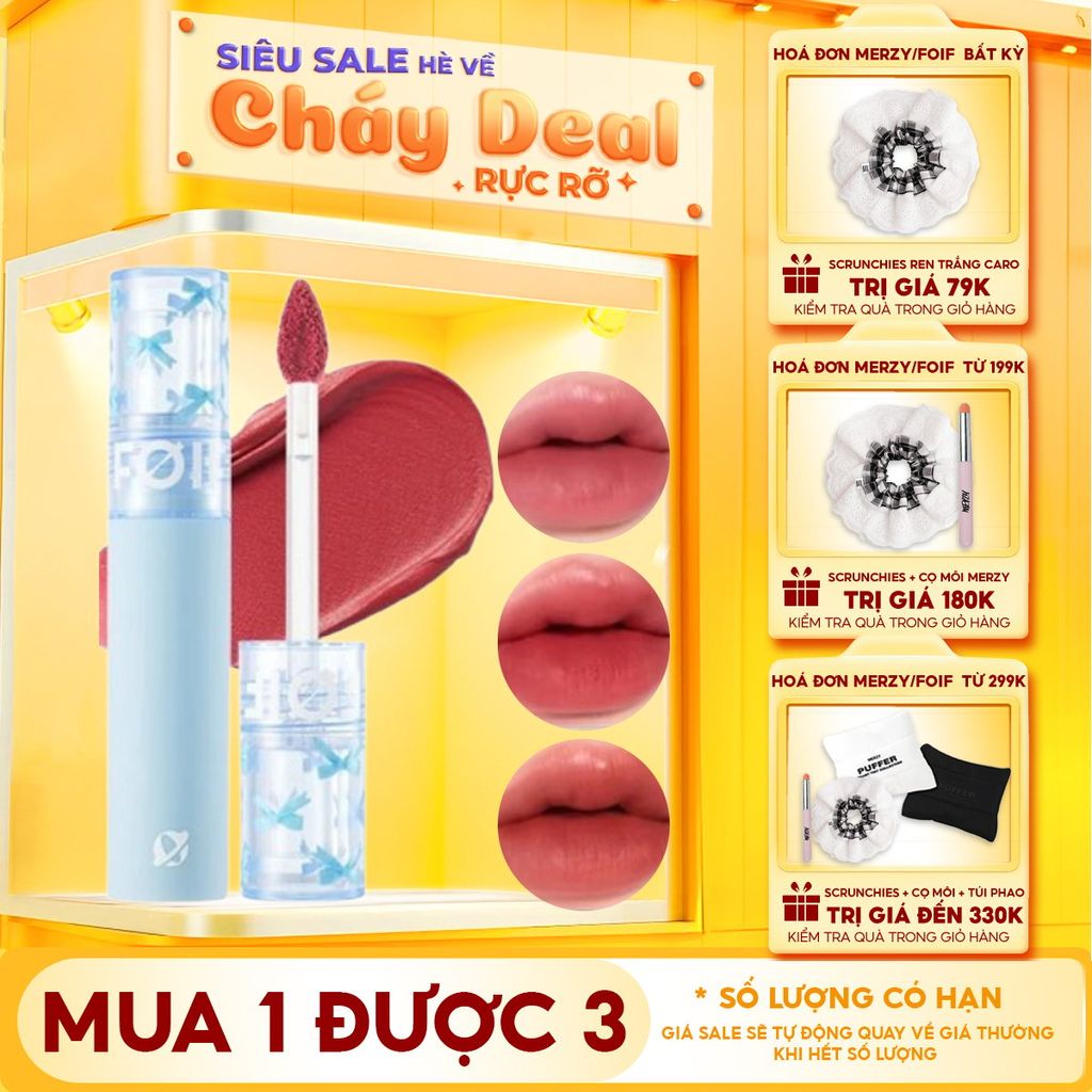 Son Kem Lì Thuần Chay, Mềm Mịn, Lâu Trôi FOIF Daily Blur Tint 3g