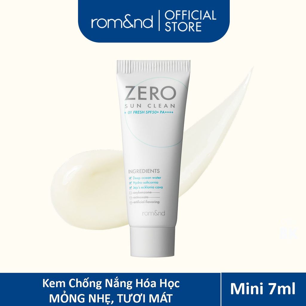 Kem Chống Nắng Romand Kiêm Kem Lót Bảo Vệ Da Hiệu Quả Zero Sun Clean SPF50+/PA++++ 50g