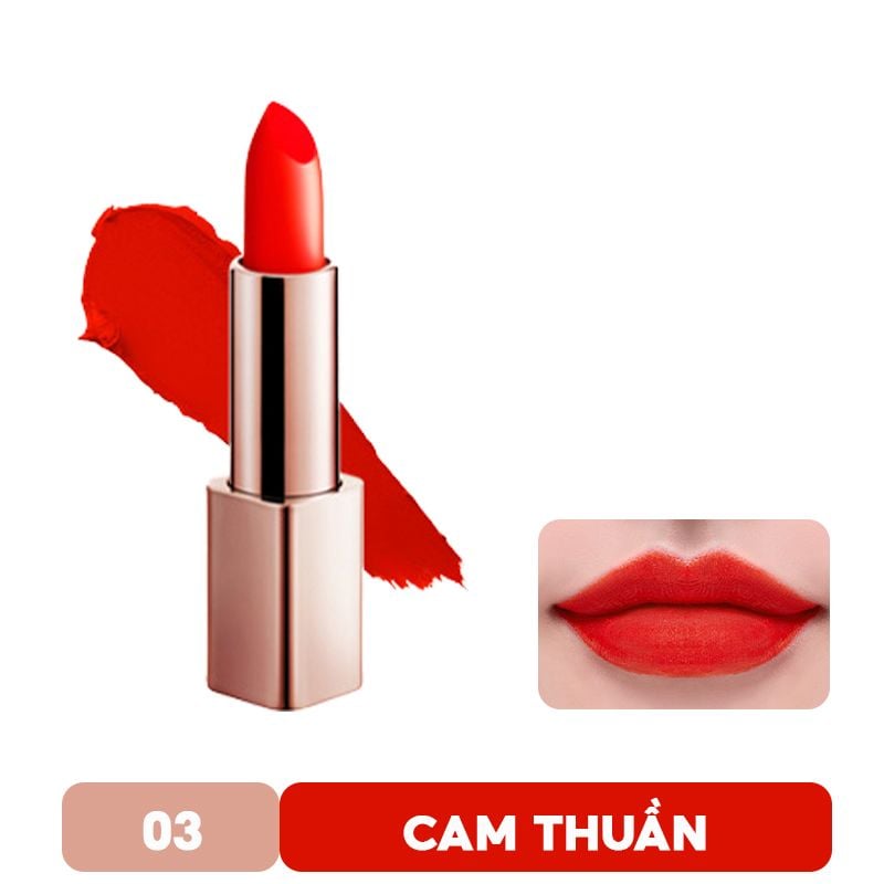 [Màu 1-8] Son Thỏi Lì Chất Siêu Mịn, Vỏ Vàng Cao Cấp G9Skin First V-Fit Lipstick