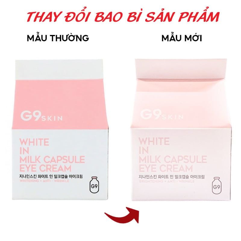 Kem Dưỡng Mắt Cải Thiện Quầng Thâm Quanh Mắt G9Skin White In Milk Capsule Eye Cream 30g