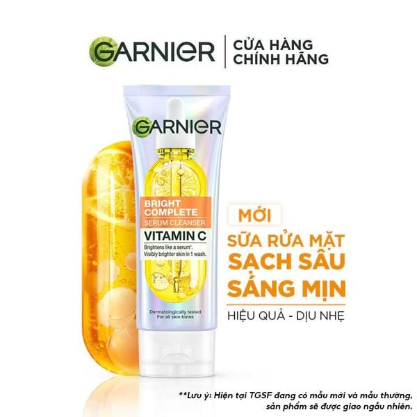  Sữa Rửa Mặt Garnier Tạo Bọt Hỗ Trợ Dưỡng Sáng Da Light Complete Brightening Whip Foam 100ml 