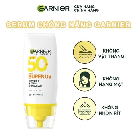  Serum Chống Nắng Garnier Mỏng Nhẹ Skin Naturals Super UV Invisible Serum Sunscreen SPF50+/PA++++ 
