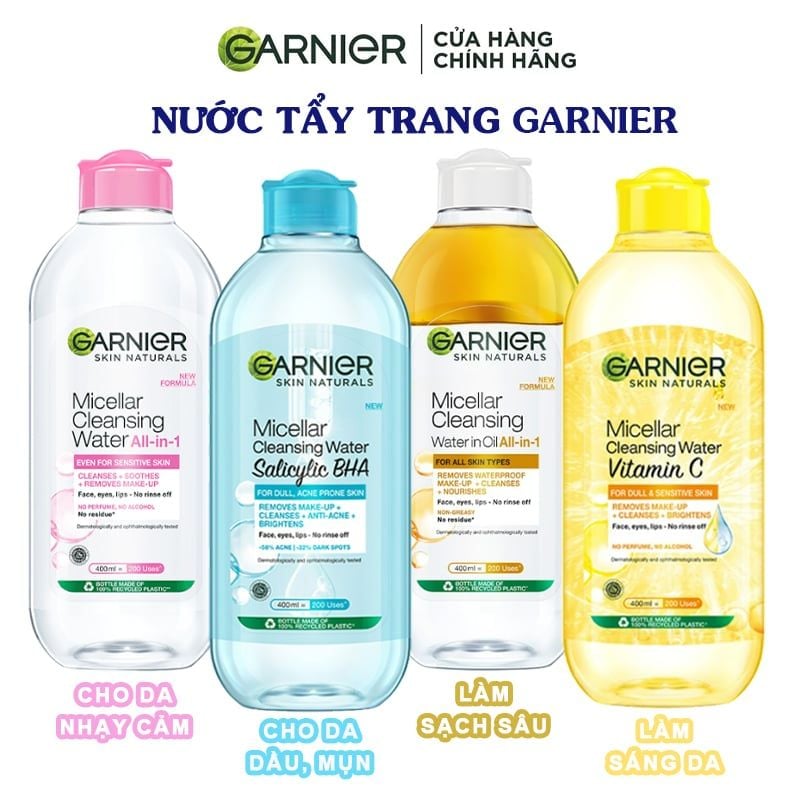 Nước Tẩy Trang Garnier Làm Sạch Sâu Micellar Cleansing Water