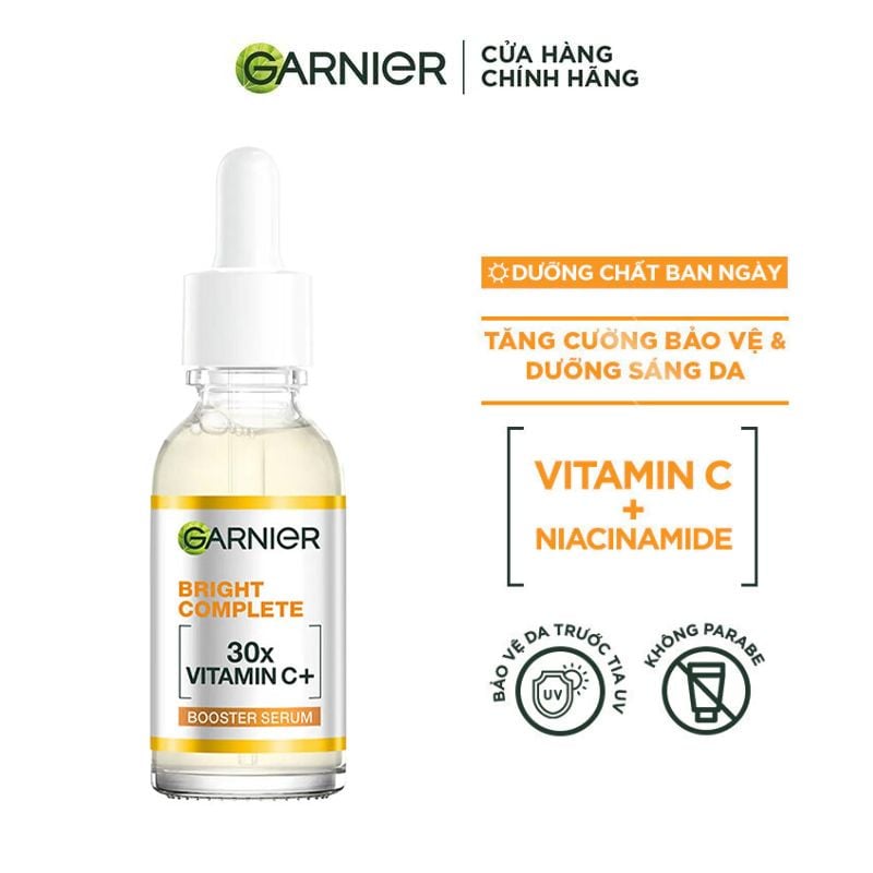Serum Garnier Tinh Chất Hỗ Trợ Sáng Da, Mờ Thâm Light Complete Vitamin C 30X Booster Serum