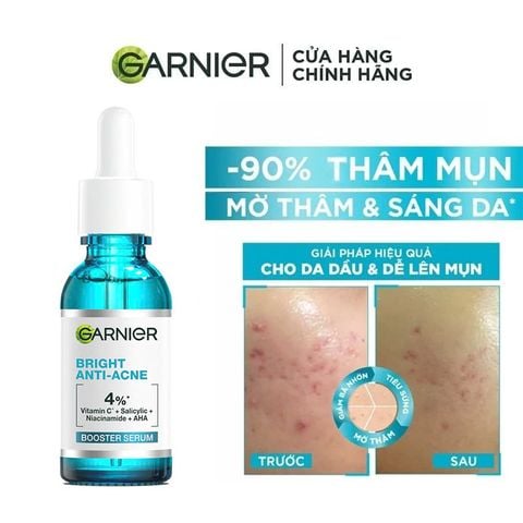 Serum Garnier Tinh Chất Dưỡng Sáng Da, Mờ Thâm Nám Skin Naturals Bright Complete Anti - Acne Booster Serum