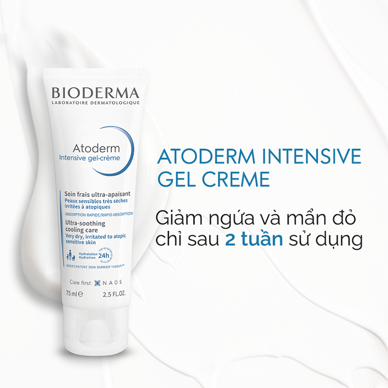 Kem Dưỡng Ẩm Làm Dịu Dạng Gel Cho Da Rất Khô Đến Viêm Da Cơ Địa Bioderma Atoderm Intensive Gel-Creme