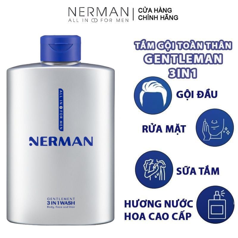 Gel Tắm Gội Rửa Mặt 3in1 Hương Nước Hoa Cao Cấp Nerman