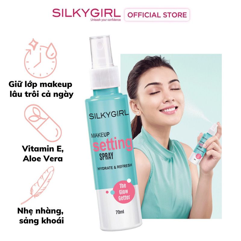 Xịt Cố Định Lớp Trang Điểm, Cấp Ẩm, Kiềm Dầu, Bảo vệ Da Silkygirl Makep Setting Spray  70ml