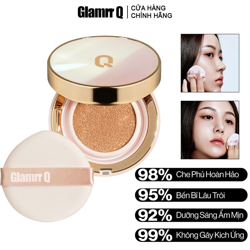 Phấn Nước Che Phủ Mỏng Mịn, Kiềm Dầu Hiệu Quả Glamrr Q Long Wear DD Cushion SPF50/PA+++