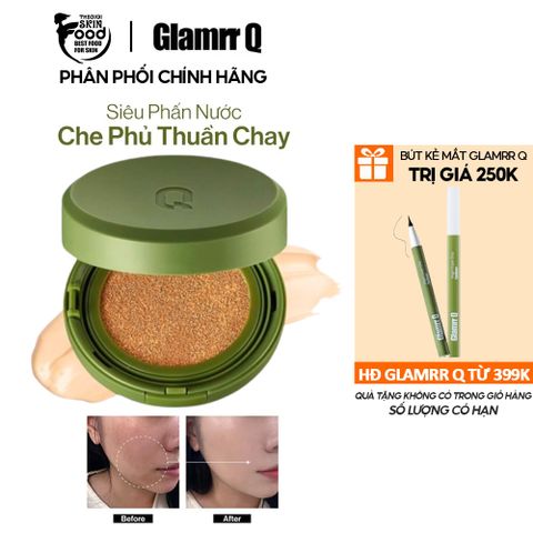 Phấn Nước Kiềm Dầu, Che Phủ Cao GLAMRR Q Vegan Super Cover Cushion SPF50+/PA+++