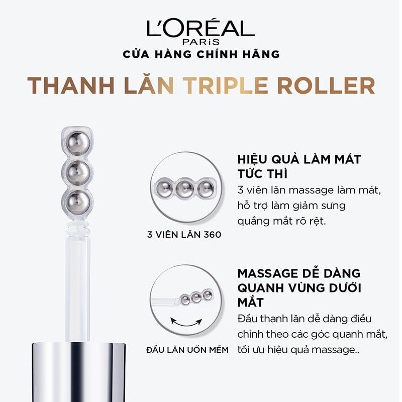 Serum L'oreal Dưỡng Sáng, Mờ Thâm Vùng Mắt Paris Glycolic - Bright Dark Circle Eye Serum 20ml