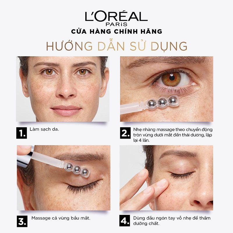 Serum L'oreal Dưỡng Sáng, Mờ Thâm Vùng Mắt Paris Glycolic - Bright Dark Circle Eye Serum 20ml