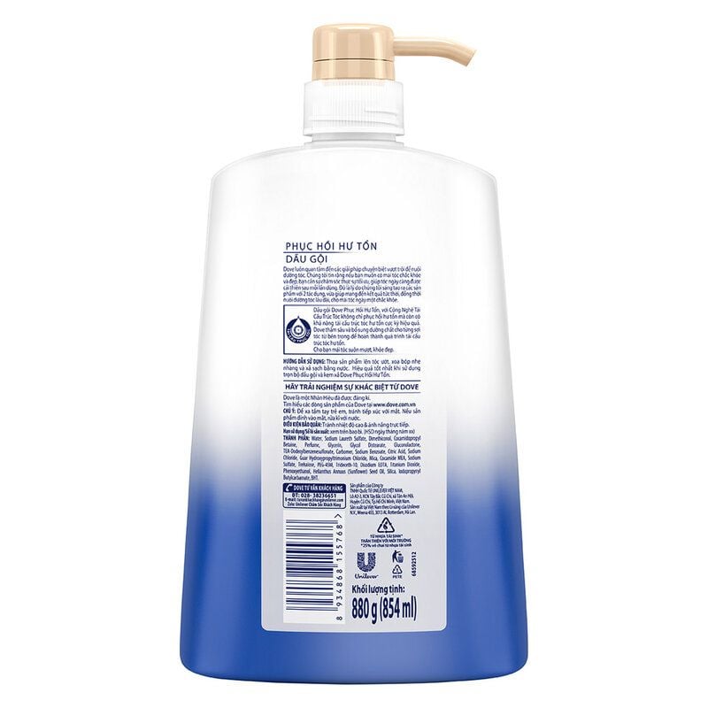 [880g] Dầu Gội Dove Phục Hồi Hư Tổn