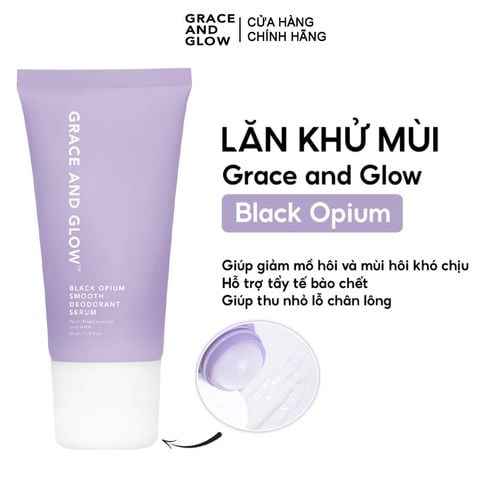  Lăn Khử Mùi Grace And Glow Dưỡng Sáng Da, Ngăn Ngừa Mồ Hôi Black Opium Smooth Deodorant Serum Niacinamide And AHA 50ml 