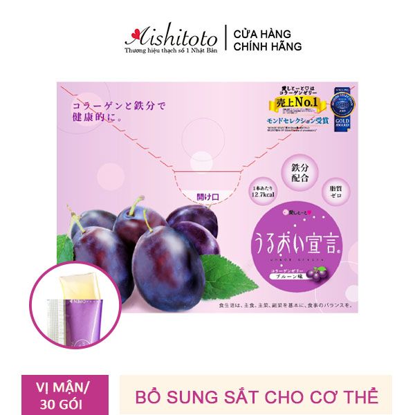 [1 GÓI] Thạch Bổ Sung Collagen Và Sắt Vị Mận AISHITOTO Collagen Jelly Iron 300g