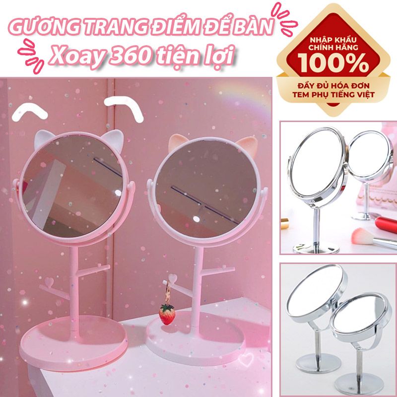 [NHẬP KHẨU] Gương Trang Điểm Để Bàn Xoay 360 TOOLA