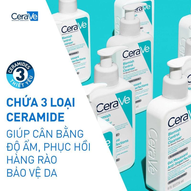 Sữa Rửa Mặt Cerave Hỗ Trợ Giảm Mụn Blemish Control Cleanser