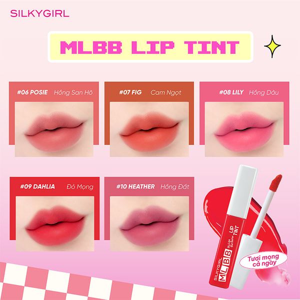  Son Tint Lì Silkygirl Mịn Lì, Lâu Trôi MLBB Lip Tint 4.5g 