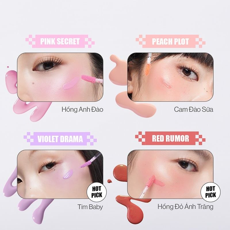 Má Hồng Kem Căng Bóng Glamrr Q Glow Lasting Fresh Blush 3.8g