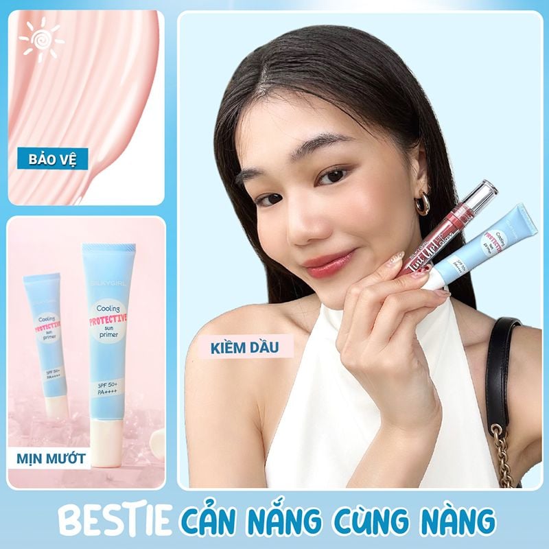 Kem Lót Chống Nắng Kiềm Dầu, Che Phủ Lỗ Chân Lông Silkygirl Cooling Protective Sun Primer 15ml