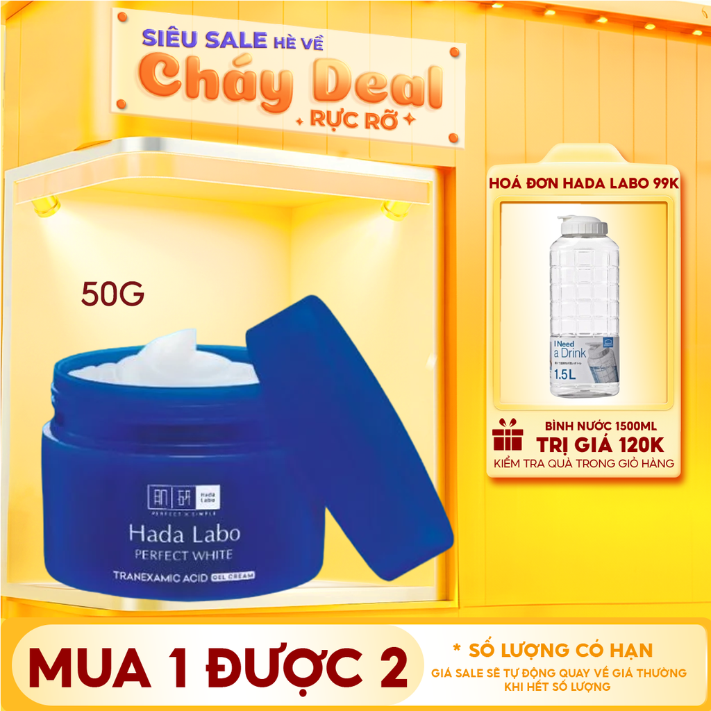 Gel Dưỡng Hỗ Trợ Làm Trắng Da, Giảm Thâm Nám Hada Labo Perfect White Tranexamic Acid Gel Cream 50g
