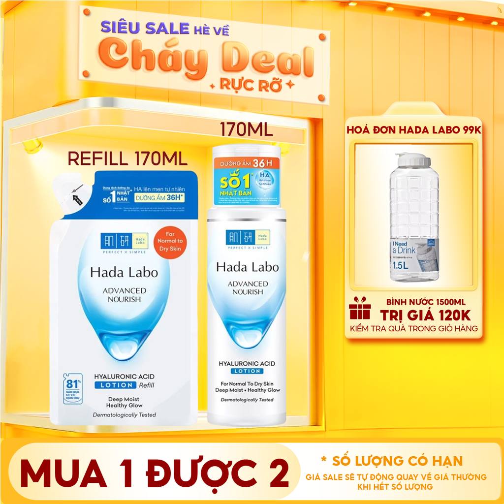 Nước Hoa Hồng Hada Labo Dưỡng Ẩm Dành Cho Da Khô & Da Thường Advanced Nourish Hyaluron Lotion
