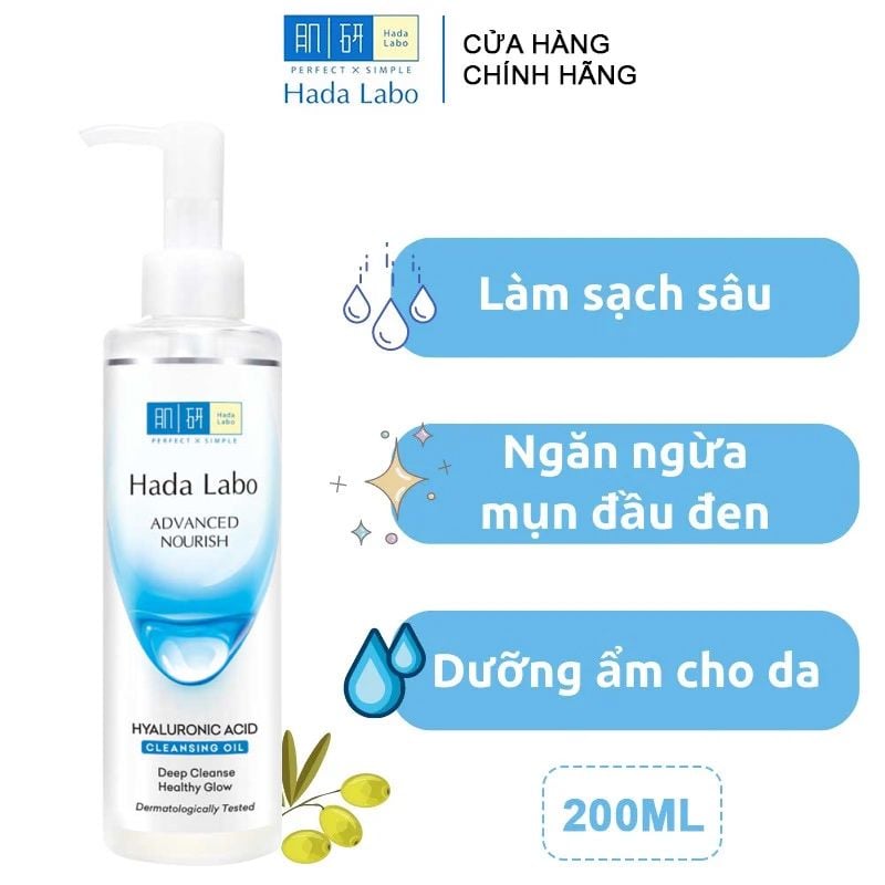 Dầu Tẩy Trang Hada Labo Dưỡng Ẩm Advanced Nourish Hyaluron Cleansing Oil 200ml