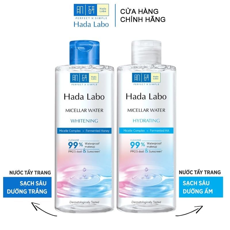 Nước Tẩy Trang Làm Sạch Sâu, Dưỡng Ẩm & Hỗ Trợ Dưỡng Trắng Hada Labo Micellar Water