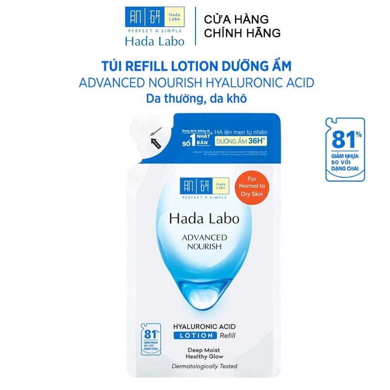 Nước Hoa Hồng Dưỡng Ẩm Dành Cho Da Khô & Da Thường Hada Labo Advanced Nourish Hyaluron Lotion