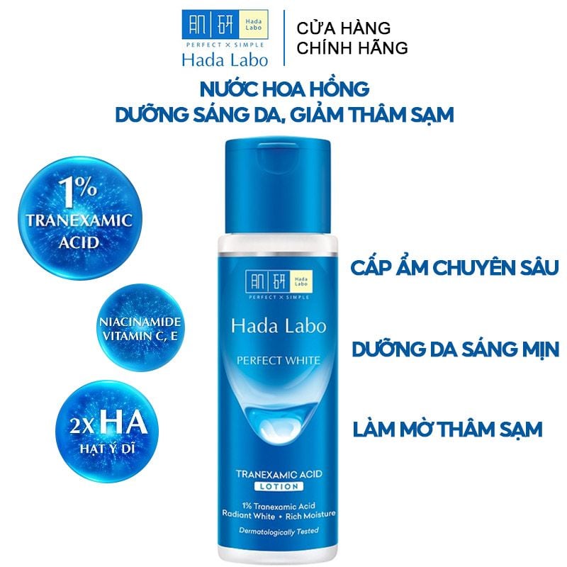 Nước Hoa Hồng Hada Labo Dưỡng Sáng Da, Hỗ Trợ Giảm Thâm Sạm Perfect White Tranexamic Acid Lotion