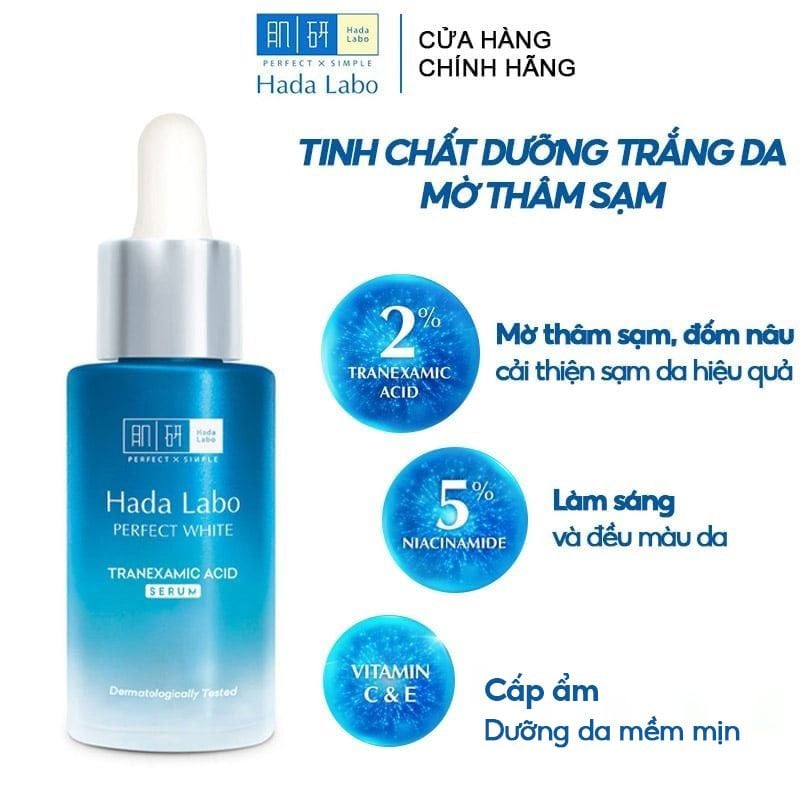 Serum Hada Labo Tinh Chất Dưỡng Trắng, Mờ Thâm Sạm Hada Labo Perfect White Tranexamic Acid Serum 30ml