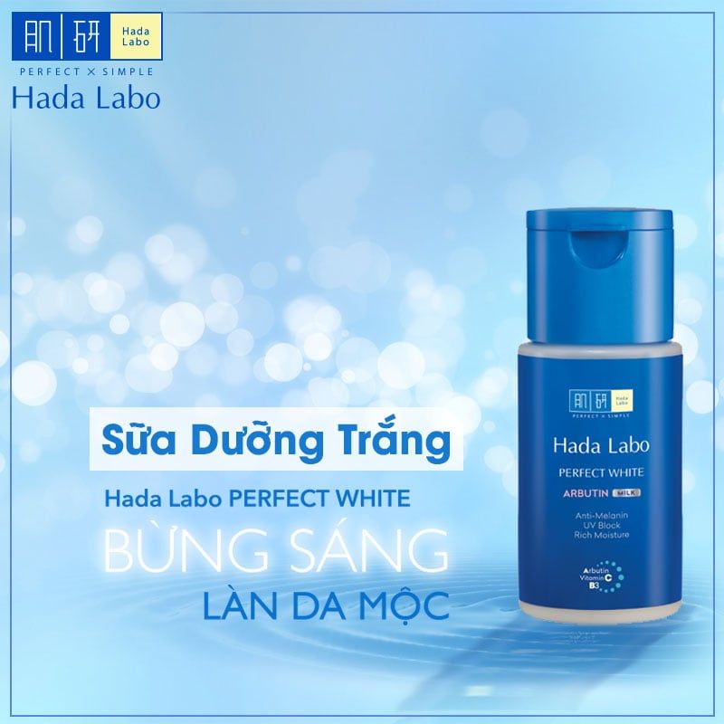 Sữa Dưỡng Trắng Da Hada Labo Perfect White Arbutin Milk 90ml