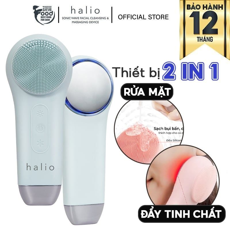 Máy Rửa Mặt Massage Tích Hợp Liệu Pháp Ánh Sáng & Nhiệt Halio Multi-task Cleansing & Massaging Device