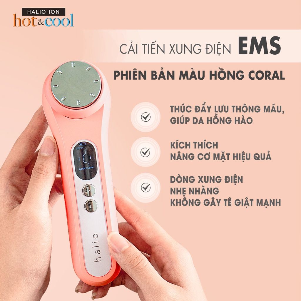 Máy Đẩy Tinh Chất Dưỡng Trắng Nóng Lạnh Halio Ion Hot & Cool Beauty Device