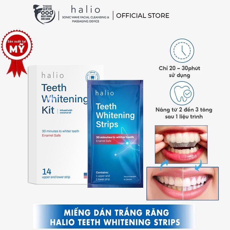 Miếng Dán Trắng Răng An Toàn Ít Ê Buốt Halio Teeth Whitening