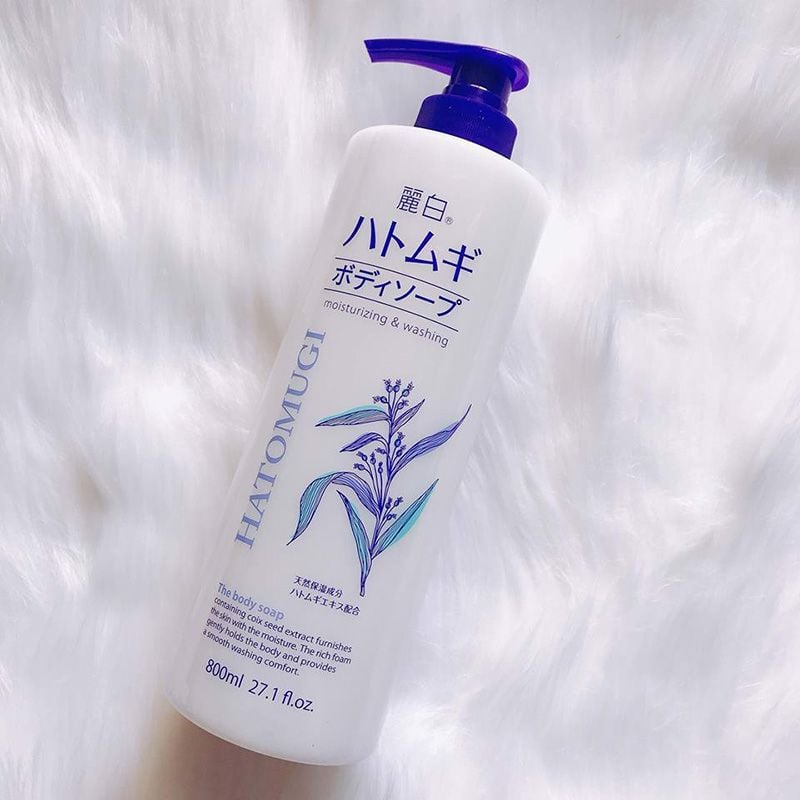 Sữa Tắm Dưỡng Ẩm, Hỗ Trợ Dưỡng Trắng Chiết Xuất Ý Dĩ Nhật Bản Hatomugi Moisturizing & Washing The Body Soap 800ml