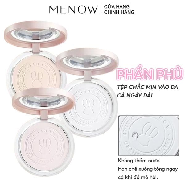  [Vietnam Edition] Phấn Phủ Nén MENOW Kiềm Dầu, Không Thấm Nước Matte Tulle Makeup Powder 8.5g 