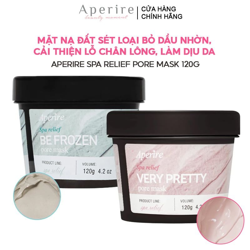 Mặt Nạ Đất Sét Cải Thiện Lỗ Chân Lông, Kiểm Soát Dầu, Làm Dịu Da Aperire Spa Relief Pore Mask 120g