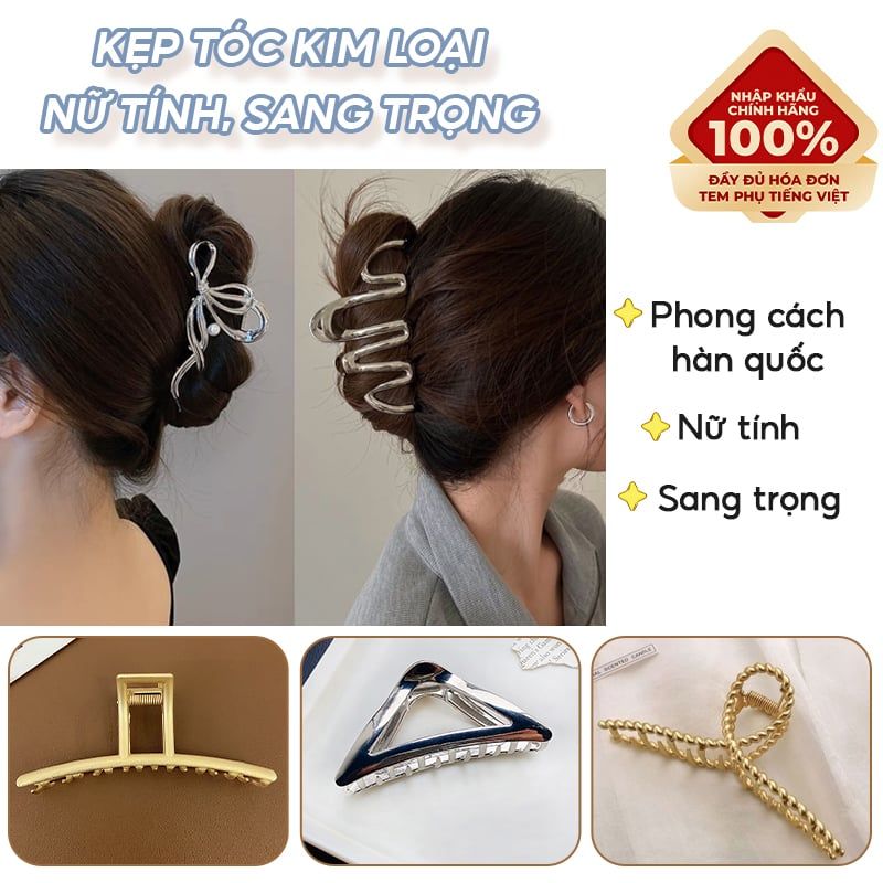 [NHẬP KHẨU] Kẹp Tóc Kiểu Dáng Thời Trang Phong Cách Hàn Quốc UNK Bow Hair Claw Clips