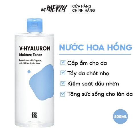 Nước Hoa Hồng By Merzy Dưỡng Ẩm V-Hyaluronic Acid Moisture Toner 500ml