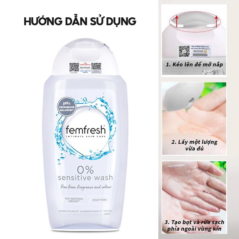 Dung Dịch Vệ Sinh Phụ Nữ Dành Cho Da Nhạy Cảm Femfresh Sensitive Intimate Wash 250ml (Che tên sản phẩm khi giao hàng)